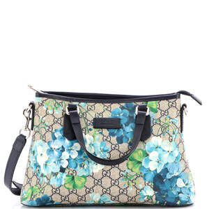 Gucci Medium Convertible Zip Tote Blooms Print GG Coated Canvas